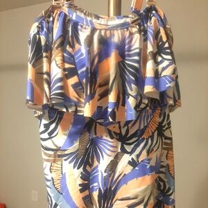 Raisins Bathing Suit Ruffle Top With Adjustable Straps Size 22W